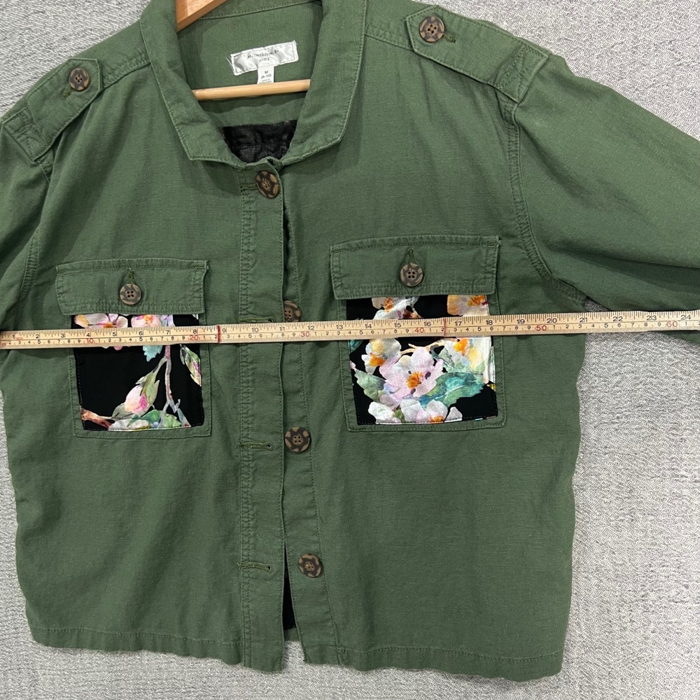 Handmade Floral Patchwork Shirt Botanical Earthy Green Sz M Unique Granola Artsy - Picture 5 of 13